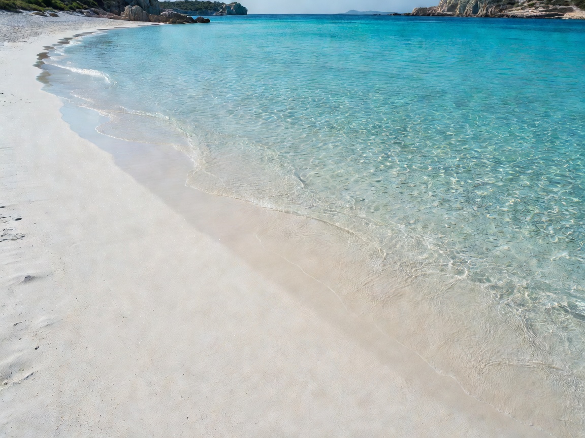 Fine white sand and hyper-transparent turquoise bay at Spiaggia dei Conigli Lampedusa Italy